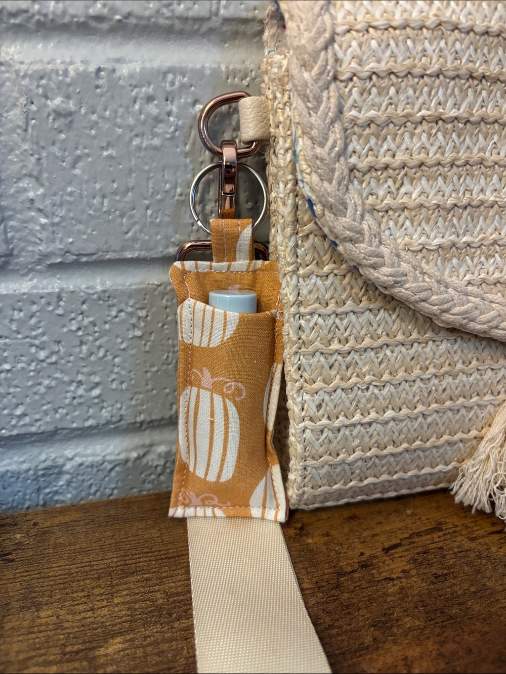 Pumpkin Keychain Chapstick Holder
